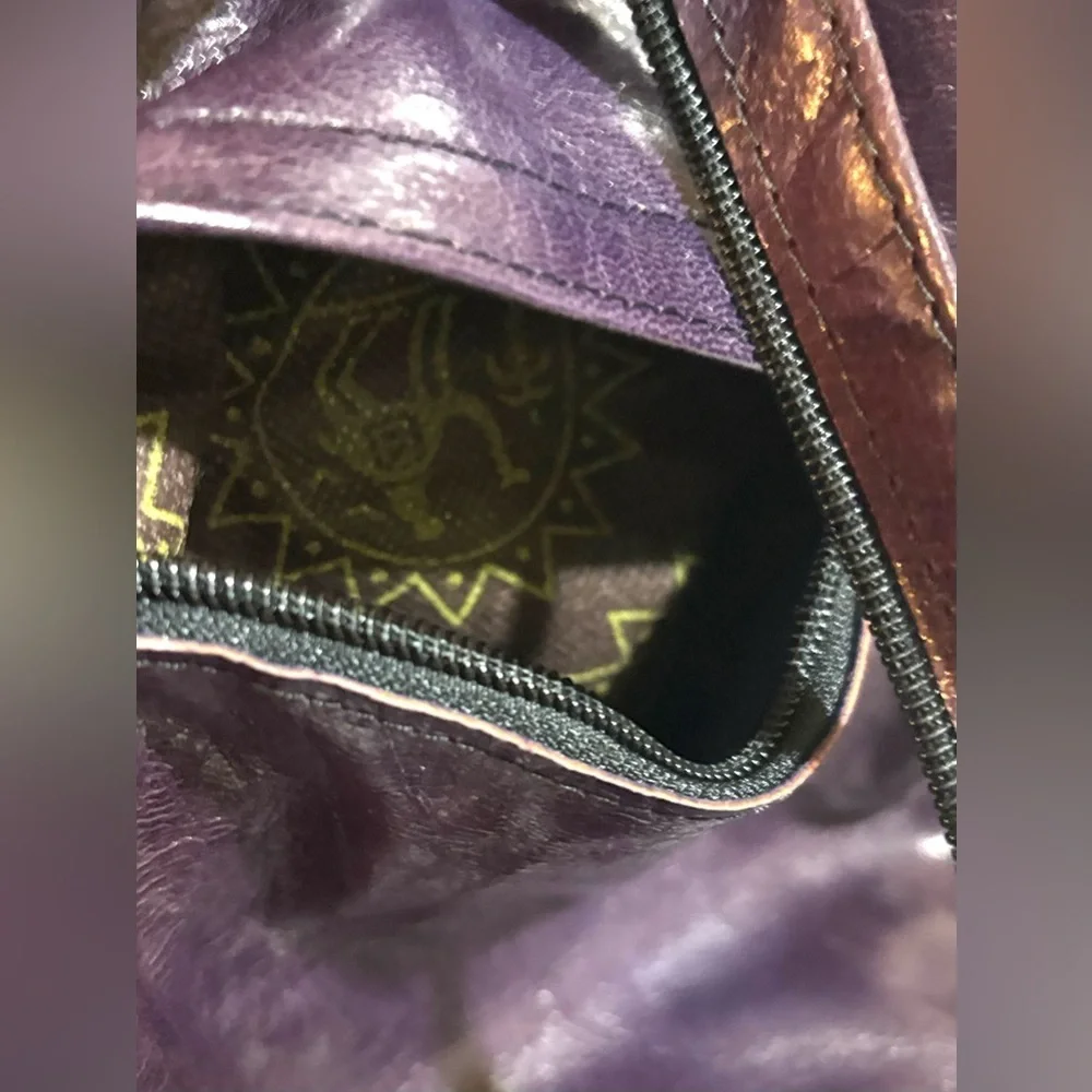 Purple Leather Backpack